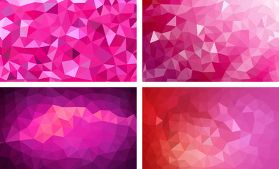 Wall Mural - vector pack low poly background pink 1234