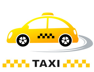 Wall Mural - fast cartoon taxi car