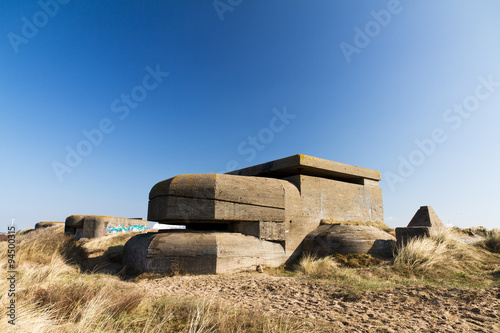 Fotografie, Obraz Coastal WW2 bunker in the dunes of Ijmuiden, The Netherlands