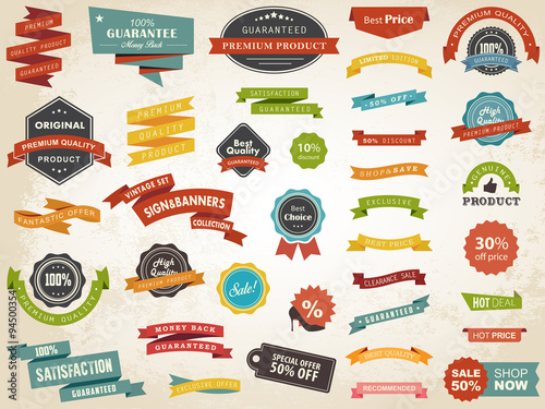 Fotografía Vintage Label Banner Tag Sticker Badge Vector