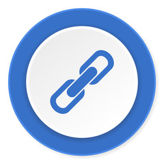 Leinwandbilder - link blue circle 3d modern design flat icon on white background