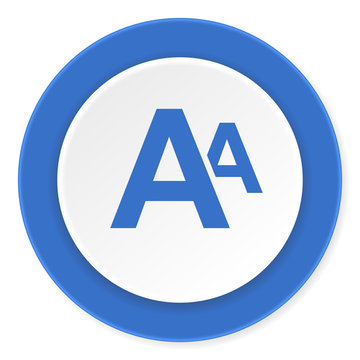 alphabet blue circle 3d modern design flat icon on white background