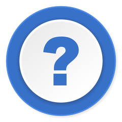 Poster - question mark blue circle 3d modern design flat icon on white background