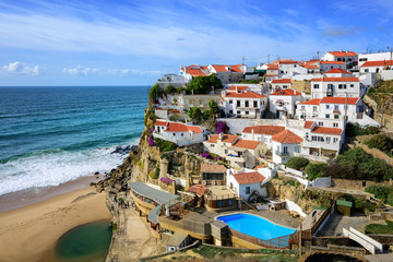 Wall Mural - Azenhas do Mar, a little fishermen village on atlantic coast nea