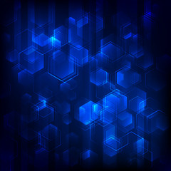 Wall Mural - abstract vector background with hexagons. technology design