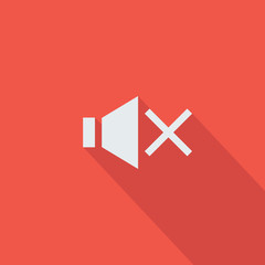 Poster - Mute sound icon , Flat design style, vector illustration. long s