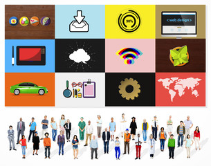 Poster - technology social media networking online digital concept