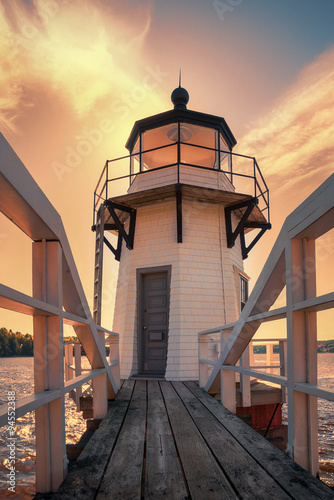Obraz w ramie Doubling Point Lighthouse in Maine, USA