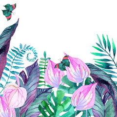 Naklejka ogród wzór las motyl moda