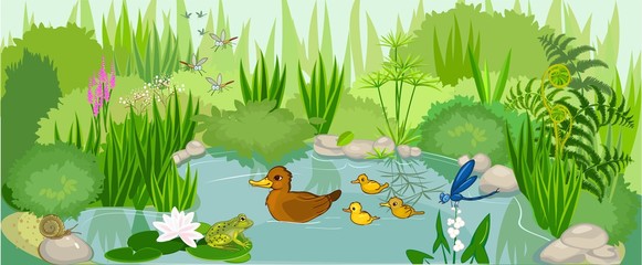Wall Mural - At the pond