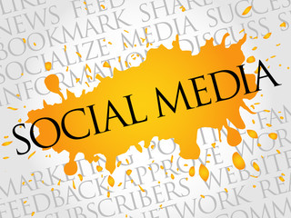 Poster - Social Media word cloud, business concept