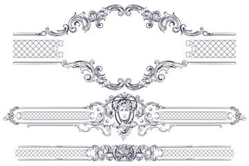 Wall Mural - Luxury vector frame and border in rococo style