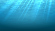 Empty underwater blue shine abstract vector background