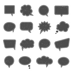 Poster - empty speech bubbles in modern vintage style