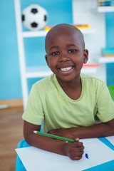 Wall Mural - Happy kid enjoying arts and crafts together