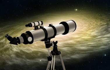 Wall Mural - astronomical telescope pointed at a stellar nebulae