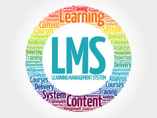 Learning Management System (LMS) words cloud, business concept background