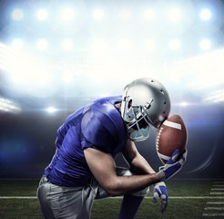 Poster - Composite image of upset american football player with ball