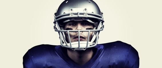 Wall Mural - Portrait of determined american football player