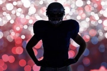 Poster - Composite image of silhouette american football player standing