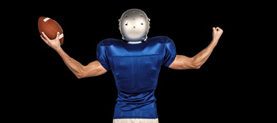 Sticker - Composite image of rear view of american football player