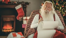 Relaxed Santa Writing List With A Quill