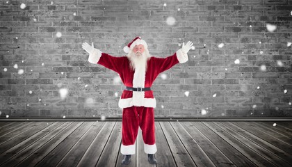 Poster - Composite image of santa with arms out