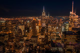 Fototapeta Nowy Jork - Lower Manhattan at night seen from a high place