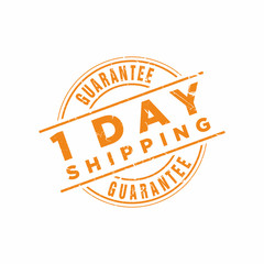 Wall Mural - Vector 1 Day Shipping Guarantee stamp