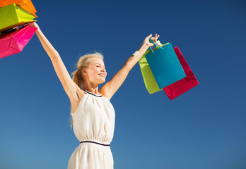 Poster - woman with shopping bags