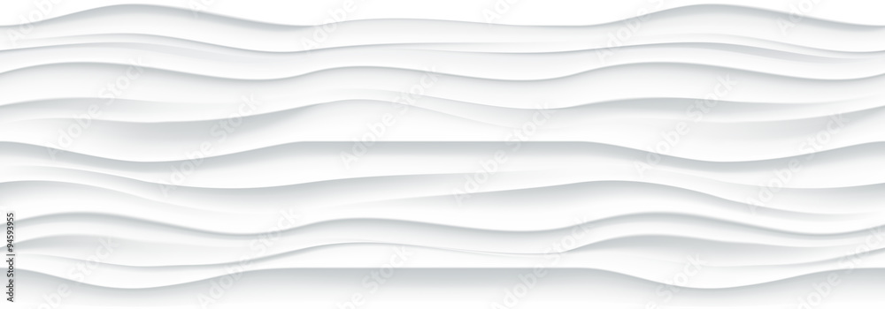 White wavy panel seamless texture background. - obrazy, fototapety, plakaty 