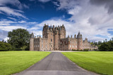 View of Glamis Castle in Scotland, United Kingdom. Glamis Castle is situated beside the village of Glamis in Angus. It is the home of the Countess of Strathmore and Kinghorne, and is open to public.