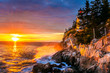 Bass Harbor Head Light at Sunset, Maine, USA