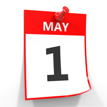 1 May Calendar Sheet With Red Pin.