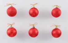 Red Glitter Christmas Balls