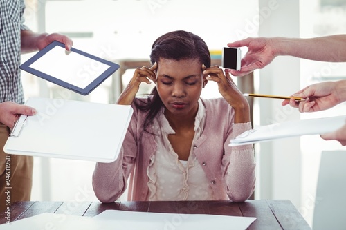Fényképezés  Businesswoman stressed out at work