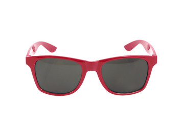 red sunglasses isolated on white