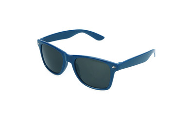 Wall Mural - Blue sunglasses isolated on a white background