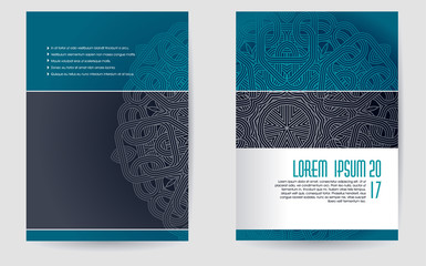 Poster - brochure design template with circular pattern, eps10 vector