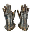 Knights gauntlets ancient medieval original isolated with clip path