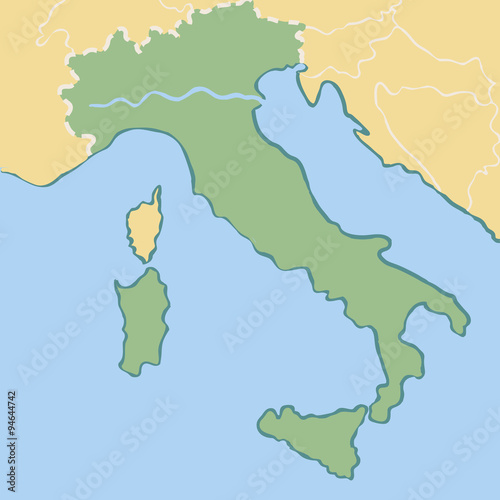 Fotografía Vector cartoon map of Italy for children.