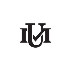 letter m and u monogram logo