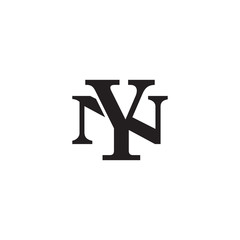 Wall Mural - Letter N and Y monogram logo