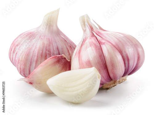 Fotomural Garlic closeup isolated on white background. With clipping path.