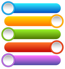 Poster - Colored rounded button, banner backgrounds. Vector graphics.