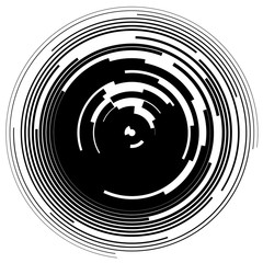 Poster - Concentric segments of circles, random lines following a circle