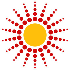 Poster - Dotted motif. Bursting, concentric circles element. Vector.