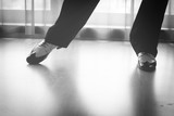 Fototapeta  - Shoes feet legs male ballroom dance teacher dancer