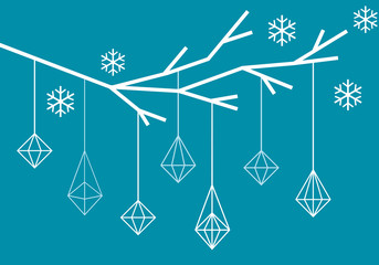 Wall Mural - Geometric Christmas tree, vector