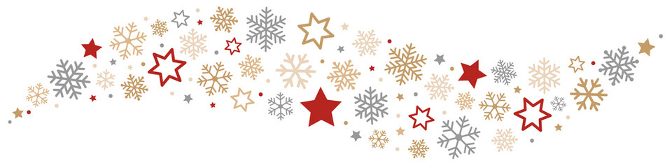 Wall Mural - snowflakes and stars border